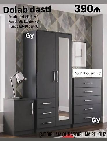 Dolab dəsti – tünd rəngli, modern dizayn Komplekt: - Dolab: 90 × 195 lalafo.az -da Dolab dəsti – tünd rəngli, modern dizayn Komplekt: - Dolab: 90 × 195