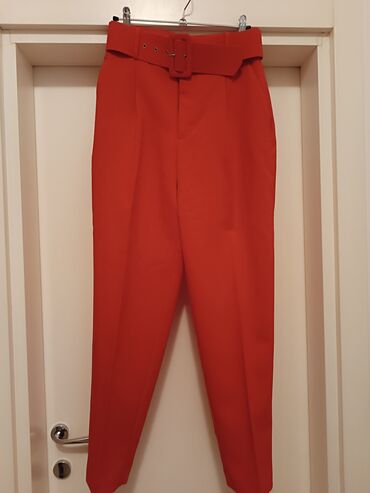 trikotazne pantalone: S (EU 36), Visok struk, Čino