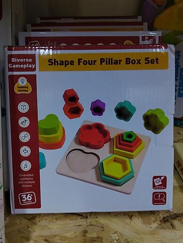 Игрушки: Развивающий набор «Shape Four Pillar Box Set» - Деревянный — 1