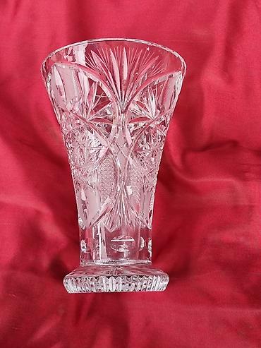 Вазы: БОГЕМИЯ Хрустальная ваза с глубокими гранями и классической алмазной — 1
