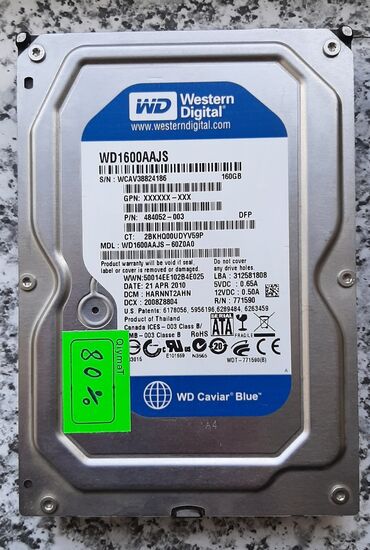 Prosessorlar: Personal kompüter üçün HDD - sərt disk - hard disk 160GB HDD 80% -