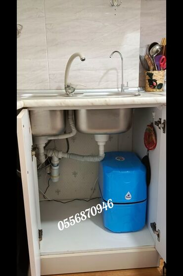 Миксеры: Mətbəx lavabosunun altına quraşdırılan su təmizləmə sistemi - Geri