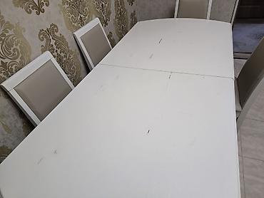 кухонный стол стульями: Кухонный стол, Б/у, Прямоугольный, Раскладной — 4
