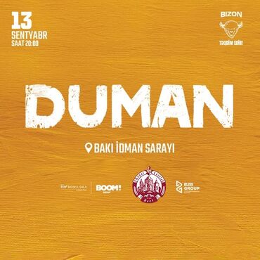 sadliq sarayi: Duman qrupunun Bakı İdman Sarayında keçiriləcək konsertinə 2 bilet