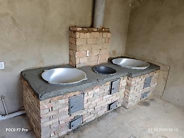 Дровяные печи: Уличная/домашняя дровяная очаговая печь под казаны (стационарный — 4