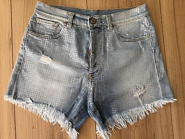 gaura bela: PINKO Ženske teksas šorts pantalone sa šljokičastim printom - — 1
