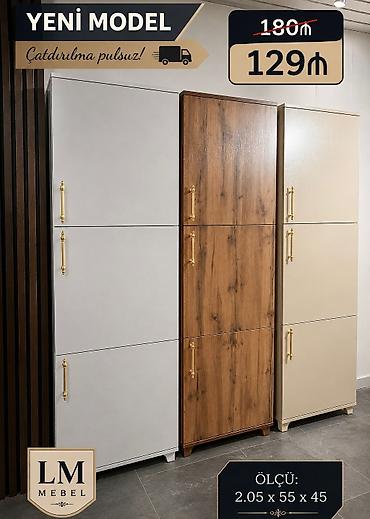 Düz dolab, Yataq otağı üçün, Paltar üçün, 3 qapılı