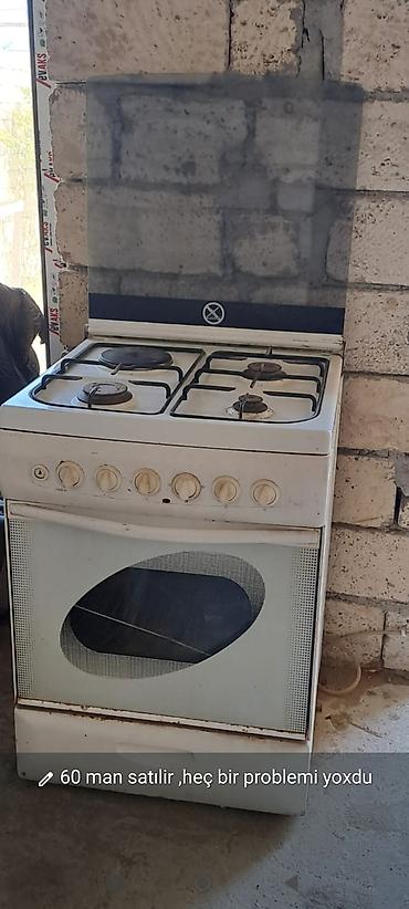 elektrik sobalari qiymeti: Qaz sobası və plitə - 4 gözlü qaz plitəsi - Şüşə qapaqlı üst hissə — 1
