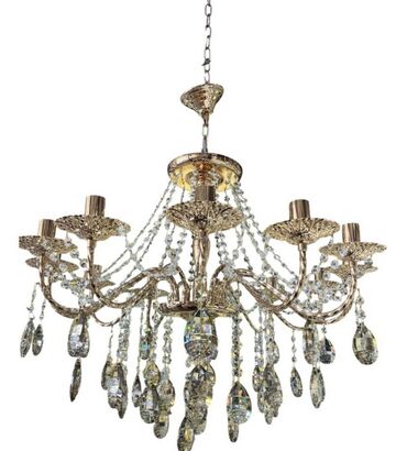 Stol lampaları: Çılçıraq, 10 və daha çox lampa