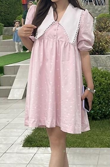 Məhsul: Açıq çəhrayı xallı qadın donu - Model: A-kəsimli, yüngülcə lalafo.az -da Məhsul: Açıq çəhrayı xallı qadın donu - Model: A-kəsimli, yüngülcə