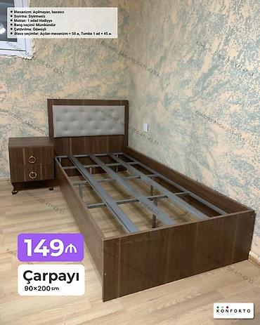 Çarpayı – 90×200 sm - Mexanizm: Açılmayan, bazasız - Sıyırma lalafo.az -da Çarpayı – 90×200 sm - Mexanizm: Açılmayan, bazasız - Sıyırma
