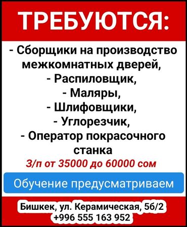 Тактай тилүүчүлөр: Талап кылынат Тактай тилүүчү, Төлөм Ай сайын, Тажрыйбасыз