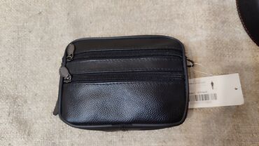 сумка ремень: Кожаная мужская борсетка, сумка на ремень, с ремешком, 700 сом