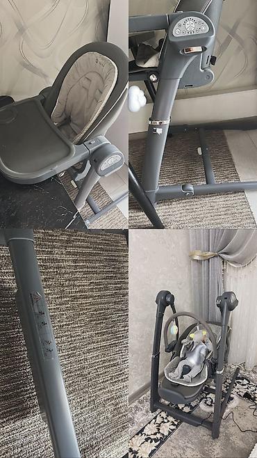 рожь: Электрокачели-стульчик для кормления/шезлонг Nuovita (серый) - 2-в-1 — 1