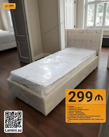 Ev və bağ: Məhsul: Tək nəfərlik çarpayı (Kod: 4161) - Ölçü: 90 x 200 sm - — 1