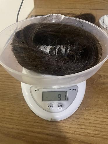real mass gainer: Təbii uşaq saçı – tünd qəhvəyi, düz teksturalı quyruq şəklində — 2