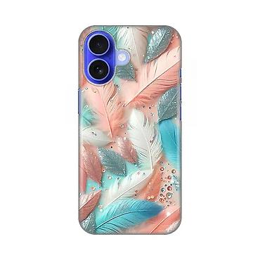 gril ploca: Maska Silikonska Print za iPhone 16 6.1 Pastel Feathers. Uz brzu — 1