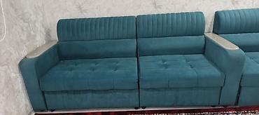 sofa: Модульный угловой диван из нескольких секций бирюзового цвета — 2
