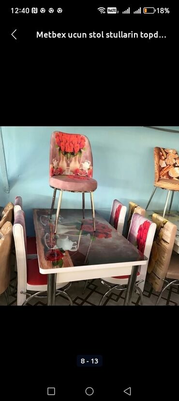 Masa və oturacaq dəstləri: Mətbəx üçün, Yeni, Açılan, Dördbucaq masa, 4 stul — 5