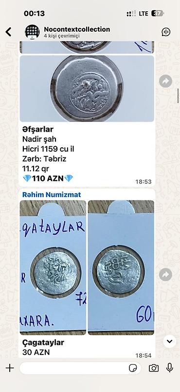 antik samovar: Günün məzənnəsi ilə 1-4 azn arası gümüş və qəpik sikkə, moneta — 6