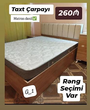 Taxt çarpayı – matrass daxil Qiymət: 260₼ (şəkildə göstərildiyi kimi)