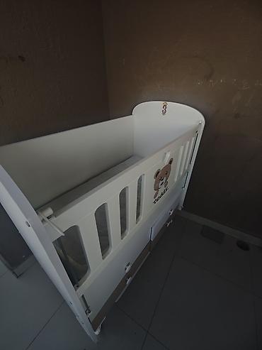 lay lay matras: Uşaq beşiyi – “Teddy” dizaynlı, ağ rəng - Material: möhkəm MDF/taxta — 1