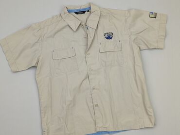 elegancka bluzka na krótki rękaw: Koszula 10 lat, stan - Dobry, wzór - Jednolity kolor, kolor - Beżowy