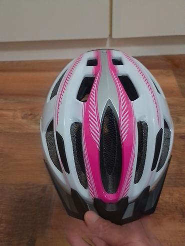 Oprema za bicikliste: Biciklistička kaciga S/M 54-59 – bela sa pink detaljima - Tip — 3