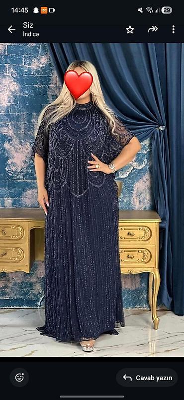 ayaqqabi sekilleri: - Qadın gecə/libas - Rəng: tünd göy (navy) - Model: uzun, yerə qədər — 1