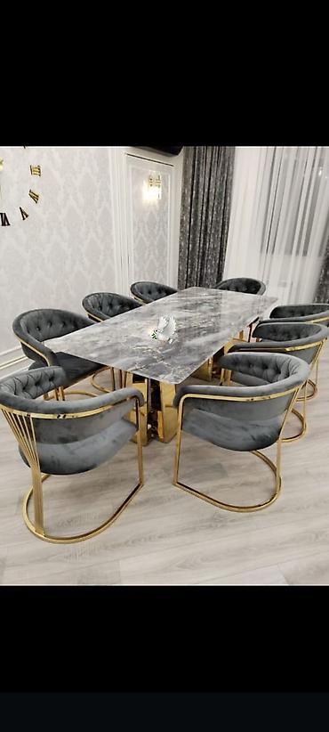 Qonaq otağı üçün, Yeni, Dördbucaq masa, 8 stul