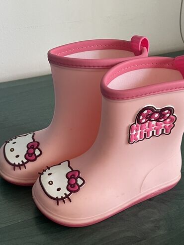 обувь распродажа: Детские резиновые сапоги Hello Kitty - Цвет: нежно-розовый с