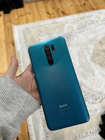 es 9 telefon: Xiaomi Redmi 9, 64 GB, rəng - Göy, 
 Barmaq izi, Face ID, Qırıq