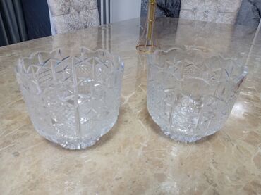 pul qab: Şüşə/kristal qab dəsti – 2 ədəd 20₼ - Material: aydın, qalın şüşə