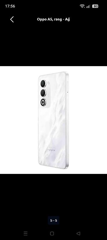 səs gücləndirən: Oppo A5, 256 GB, rəng - Ağ, Zəmanət, Sensor, Barmaq izi — 1