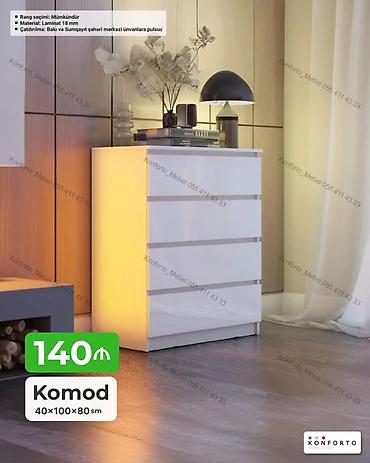 Komod – 40×100×80 sm - Material: 18 mm laminat - Rəng seçimi