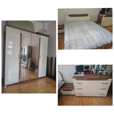 Divanlar: 2 təknəfərlik çarpayı, Dolab, Termo, 2 tumba, İşlənmiş