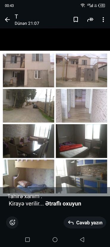 недвижимость в баку: Tahirə xanım . Kirayə verilir Xırdalan kuruqu yaxınlıqında ev kirayə