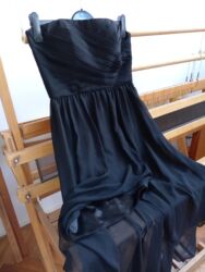 Haljine: Crna, svečana haljina vel. 38, M, sa asimetričnim rubom napred kraća na lalafo.rs — 4 Haljine: Crna, svečana haljina vel. 38, M, sa asimetričnim rubom napred kraća — 4