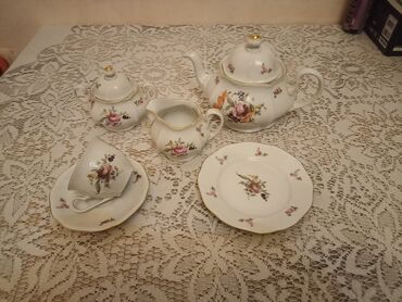 dam örtü: Çay dəsti, rəng - Ağ, Farfor, Bohemia, 12 nəfərlik, Çexiya