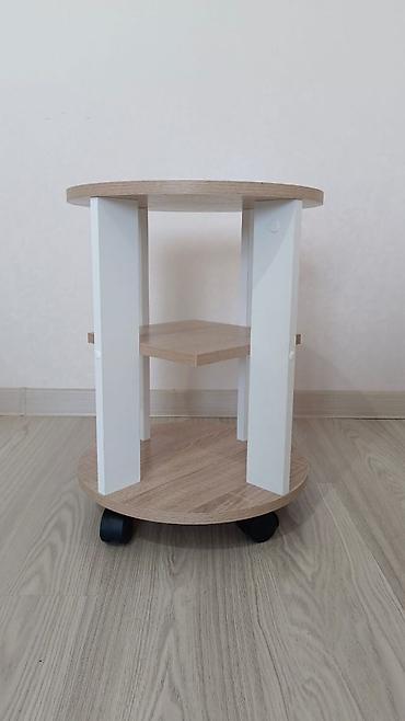 silver kitchen: Журнальный стол, Новый, Круглый, С колесиками, цвет - Белый — 2