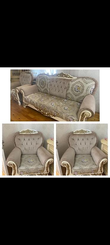 2 el mebel: İşlənmiş, Divan, 2 kreslo — 1