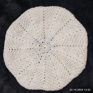 Шапки: Шапка, Беретка, Хлопок, Осень-весна, Вязаная модель — 9