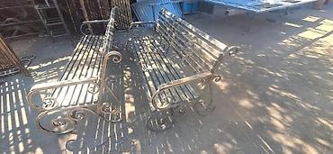 Скамейки: Скамейка Металл, Со спинкой, Без крыши — 9