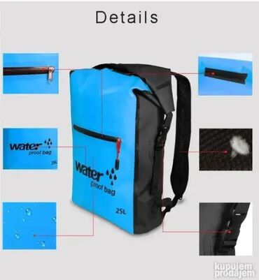 Sportske torbe i rančevi: Vodootporna torba 25L ranac za vodu za čamac, kajak, planinarenje na lalafo.rs — 2 Sportske torbe i rančevi: Vodootporna torba 25L ranac za vodu za čamac, kajak, planinarenje — 2