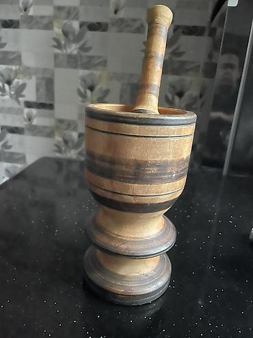 heveng: Taxta həvəng və dəstəsi - Material: təbii ağac - Komplekt: həvəng — 1