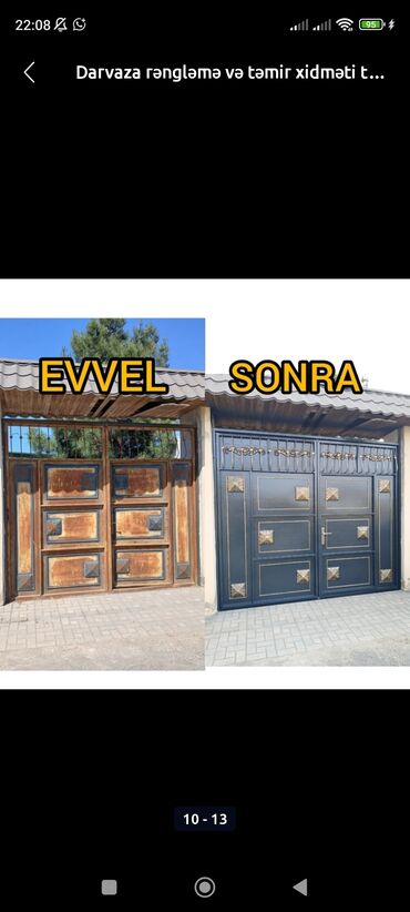 seyf qapl: Hər cürə darvazaların yenidən rənklənməsi və təmiri və sökülüm yenidən