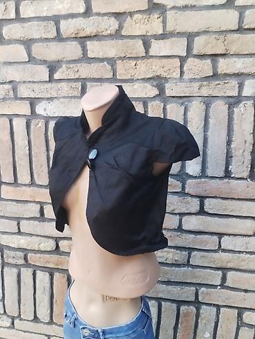 mini kofer: Crni bolero/kratka jaknica sa visokim kragnom - Veličina: S (Vel S — 1