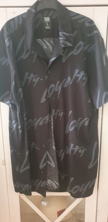 košulje od satena: L (EU 40), Viscose, Print, color - Black
