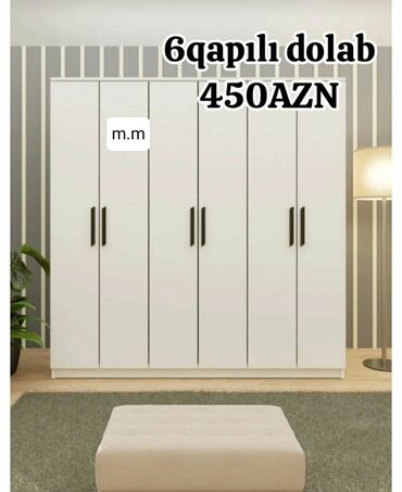 metbext skaflari: Гардеробный шкаф, Новый, 4 двери, Распашной, Прямой шкаф, Азербайджан
