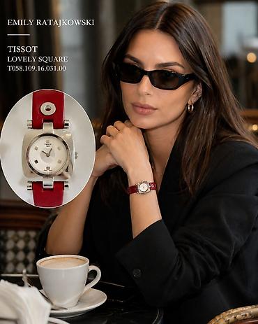 capa: Tissot Lovely Square – Qırmızı kəmərli zərif qadın saatı - Model — 4